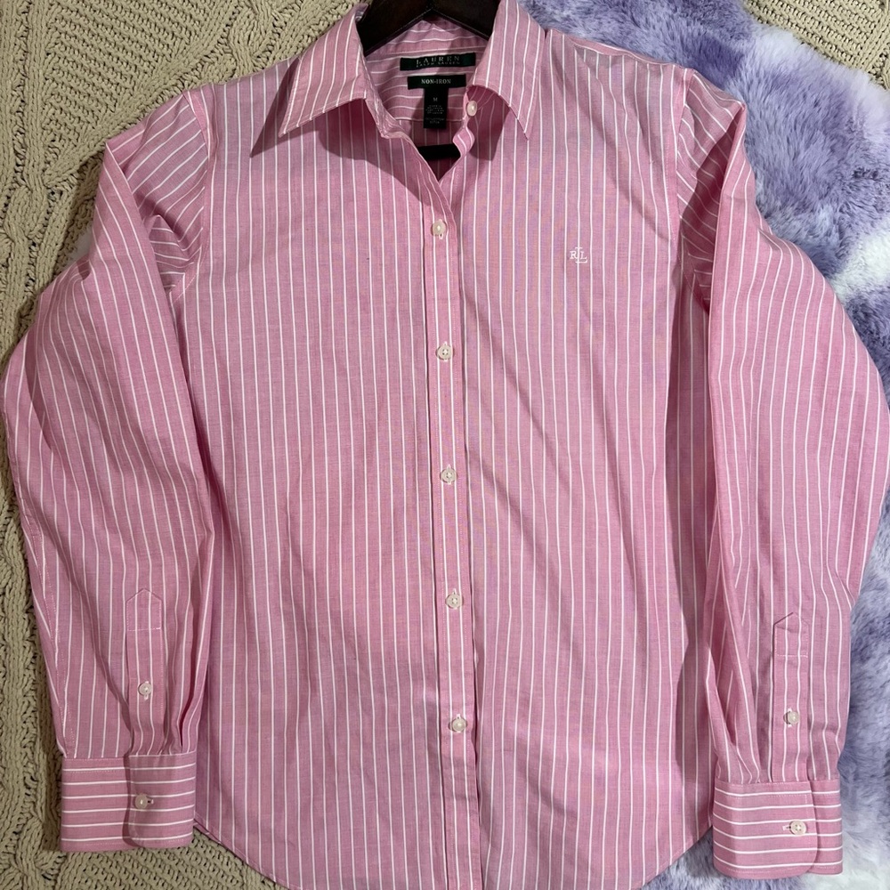 Ralph Lauren Pink Striped Blouse